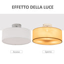 Lampadario Moderno Ø30x17,5 cm G9 40W Paralume in Tessuto Bianco