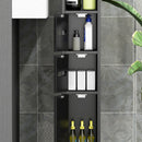 Mobile a Colonna da Bagno 15x17x120 cm Design Compatto Salvaspazio Nero  