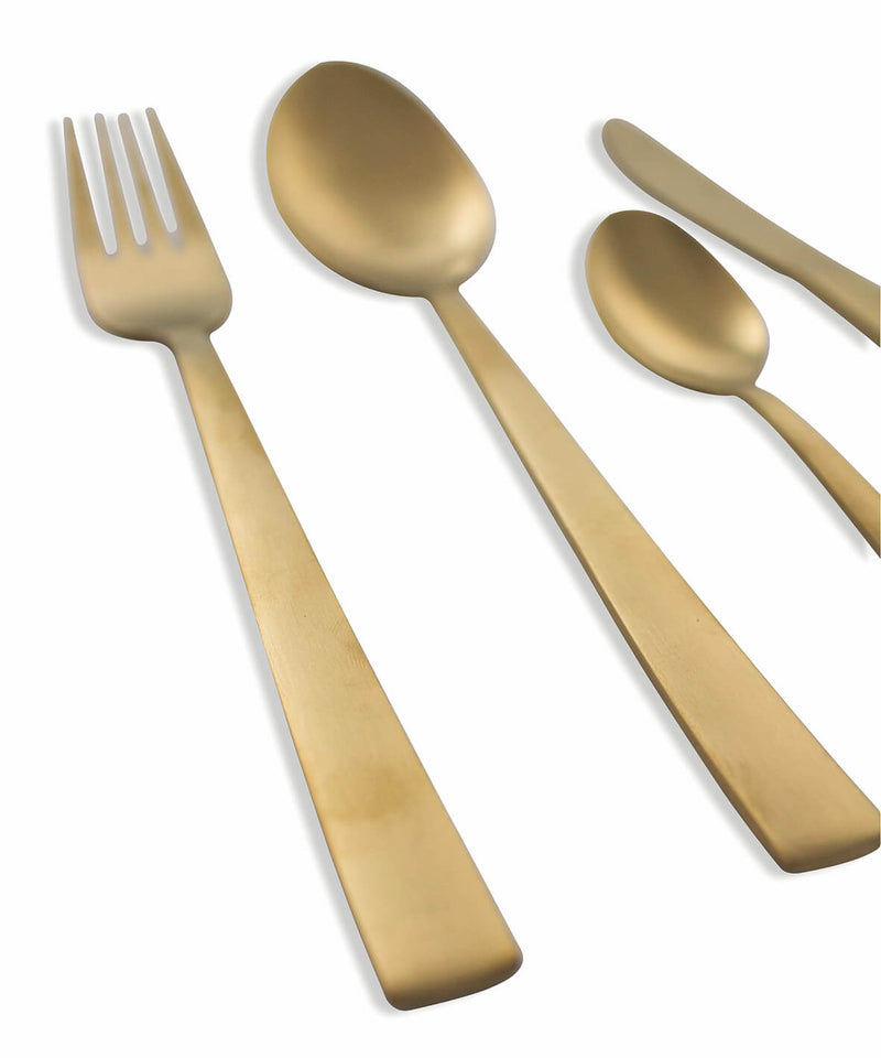 Servizio Set di Posate 24 Pezzi in Acciaio Inox Villa d'Este Oro Matt