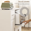 Mobile per Microonde 80x40x88,7 cm con Cassetto 2 Armadietti Ripiano Aperto e Piano Regolabile in Legno Bianco      
