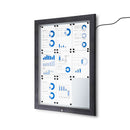 Bacheca da Esterno con Apertura a Ribalta 80,5x106,7x4,7 cm in Alluminio con Led Grigio Antracite