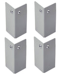 Kit 4 Piedini H10 cm in Metallo Verniciato Grigio Chiaro