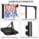 Canestro Basket da Esterno Ruote e Base Riempibile Altezza Regolabile 2,1-2,4 m Giallo  