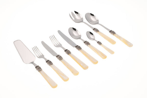 sconto Service-Set mit Besteck 75-teilig in Rivadossi Sandro Elena Elfenbein Edelstahl