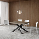 Tavolo Allungabile 140-400x90x77 cm Volantis Tortora Telaio Antracite 