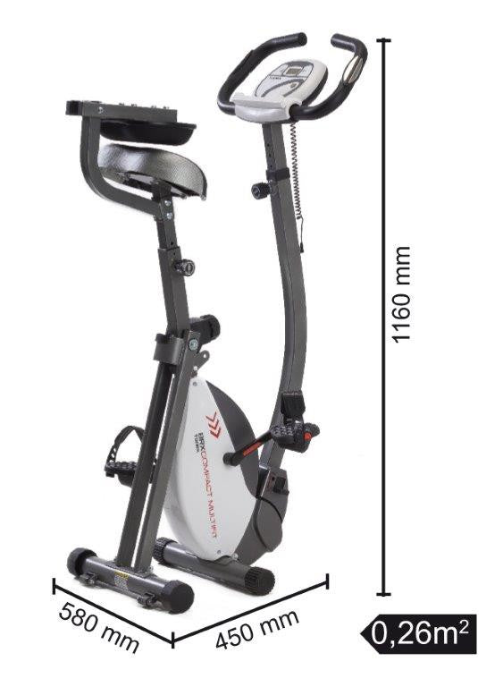 Cyclette Pieghevole Magnetica con Sedile e Manubrio Mobile 100Kg Max 8 Livelli Accesso Basso Toorx BRX-Compact Multifit