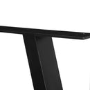 Set 2 Gambe per Tavolo Trapezoidali 70x5x72 cm con 6 Fori e 12 Viti in Acciaio Nero  
