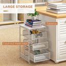 Carrello da Cucina Portaoggetti 3 Livelli 34x29,5x57,5 cm in Truciolato e Acciaio Bianco