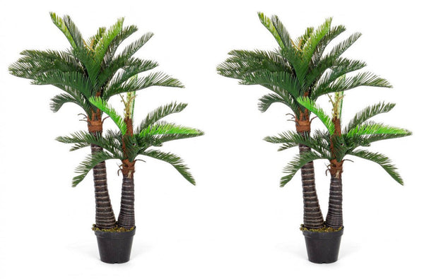 Set 2 Piante Artificiali Palma altezza 150 cm in Plastica con Vasi Verde prezzo