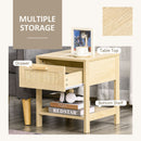 Comodino 1 Cassetto 1 Ripiano 40x40x48 cm in MDF color Legno
