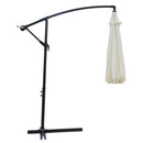 Ombrellone Lampara da Giardino Palo Laterale Ø300x245 cm in Acciaio e Poliestere Écru Kios      