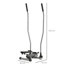 Stepper con Manubrio Maniglie Elastici e Monitor LCD Argento