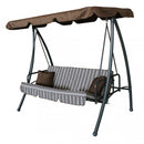 Dondolo Antigua con Cuscini 208x116x168 h cm in Acciaio Nero