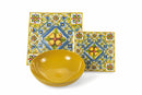 Servizio Piatti 18 Pezzi in Porcellana e Gres Multicolor Villa d'Este Home Tivoli Costiera