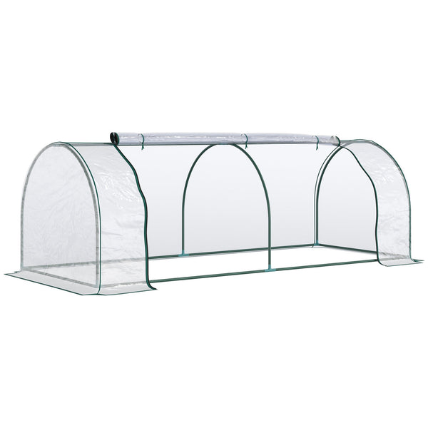 Gartengewächshaus mit Flügeltüren 250 x 100 x 80 cm aus Stahl und transparentem PVC online