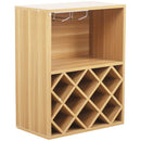 Mobile Bar Cantinetta per 8 Bottiglie Vino 51x28x63 cm Porta Calici in Legno Marrone      