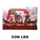 Quadro con led legno cani multicolor rettangolare cm 60x40xh1,8