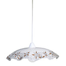 Sospensione D45 1xE27 Montatura Bianca Vetro Lastra Bianco E-Energy Brigitta