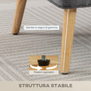 Divano 2 Posti 117x65x78,5 cm con Seduta Ampia Imbottitura Spessa 2 Cuscini Gambe in Legno Caucciù e Ciniglia Grigio      