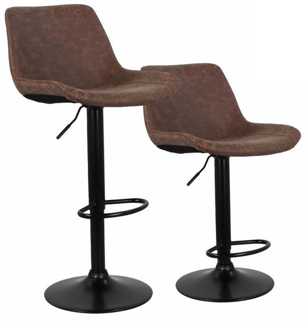 Set mit 2 Hockern 50 x 44 x 58/78 cm in Moka Black Base Kunstleder acquista