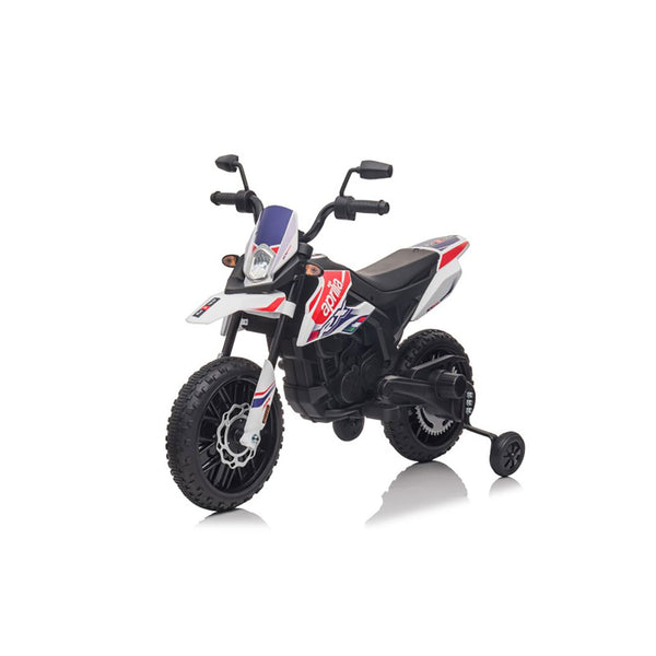 online Moto Elettrica per Bambini Aprilia RX-125 Small 12V Cross Sedili In Pelle Luci Led Bluetooth Sospensioni a Molla Bianco