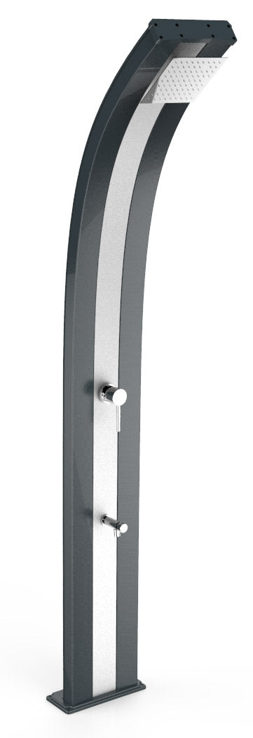Doccia Solare da Esterno Giardino 40L Miscelatore e Lavapiedi Arkema Dada Fascia Inox Grigio Antracite acquista