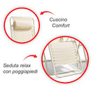 Set 2 Sedie Sdraio a Gravità Zero Sedia da Giardino Relax Pieghevole Salvaspazio Crema     