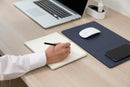 Tappetino per Mouse 34,6x22,5x0,5 cm con Base di Ricarica Wireless Veloce Blu Notte