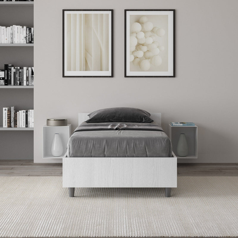Letto Singolo Nuamo Bianco Frassino Varie Misure