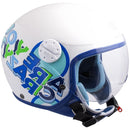 Casco Demi-Jet per Bambini Visiera Sagomata CGM Sport 205G Azzurro