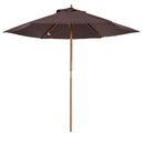 Ombrellone da Giardino Ø2.5 m Palo Ø38 mm in Legno Marrone 