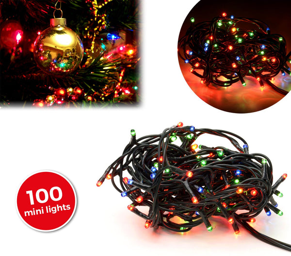 Mehrfarbige Weihnachtsglühwürmchen 100 Lichter 8 Lichterspiele 6 Meter sconto