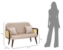 Divano 2 Posti 131x80x93 cm in Tessuto Imbottito