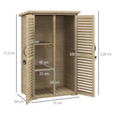 Armadio da Esterno a 2 Ripiani 75x50x111/118 cm in Legno di Abete 