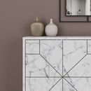 Madia 4 Ante 123x35x77,4 cm in MDF Dune Bianco Carrara