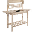 Banco da Lavoro per Giardinaggio 100x45x140 cm in Legno Naturale