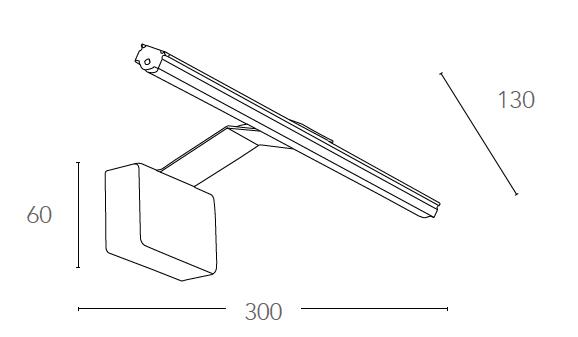 Applique Minimal Alluminio Silver Lampada Bagno Led 5 watt Luce Calda