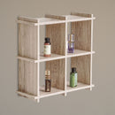 Libreria Scaffale a Parete 4 ripiani Bacheca in Legno Rovere Multiuso 