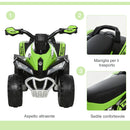 Quad per Bambini a Spinta Manuale con Suoni Integrati Verde   