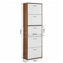 Scarpiera Salvaspazio in Legno con 5 Scomparti per 30 Paia 60x28x189 cm 