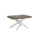 Tavolo Allungabile 120-380x90x77 cm Volantis Tortora Telaio Bianco 