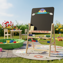 Lavagna per Bambini con Cavalletto e Pallottoliere in Legno H69 Kids Joy Gioca e Scrivi