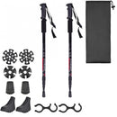 Set 2 Bastoni da Trekking 135 cm Regolabili con Impugnatura Antiscivolo