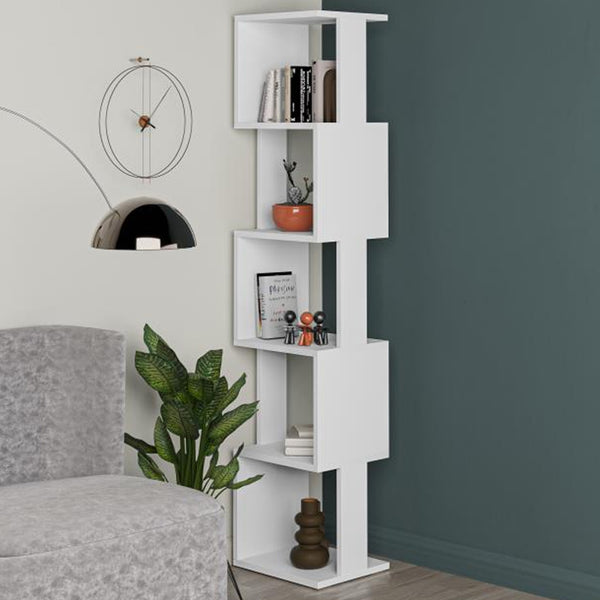 online Libreria 161x35x30 cm Design Moderno Scaffale Modulare 5 Ripiani in MDF Bianco