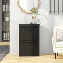 Scarpiera Salvaspazio Design Moderno 2 Cassetti Ribaltabili 54x24x82,5 cm Nero 