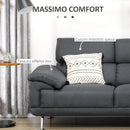 Divano Angolare 3 Posti 249,5x162,5x95 cm in Tessuto Grigio Scuro