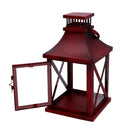 Set 2 Lanterne in Metallo rosso quadro