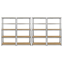 Set 5 Scaffali Senza Bulloni 90 cm 4 Lineari 1 Angolare in Acciaio 
