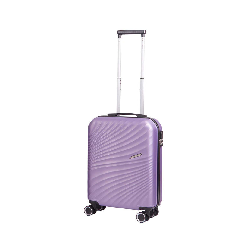 Trolley Valigia Bagaglio a Mano Rigido 4 Ruote con Combinazione in ABS Ravizzoni Amalfi Lilla