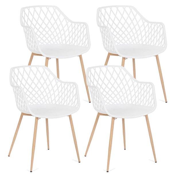 online Set mit 4 Stühlen 58 x 54 x 85,5 cm aus weißem Kunststoff